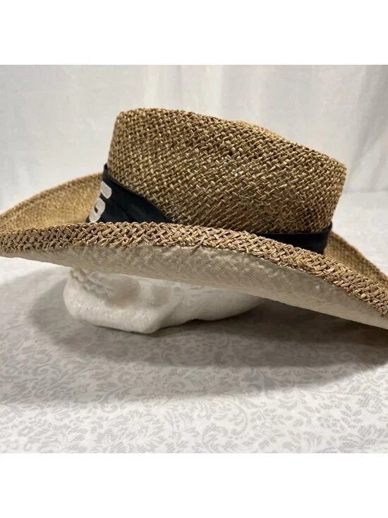 PING Golf Straw Hat USA Made L Embroidered Band Vintage Sun Fedora Mesh Karsten - Picture 3 of 10